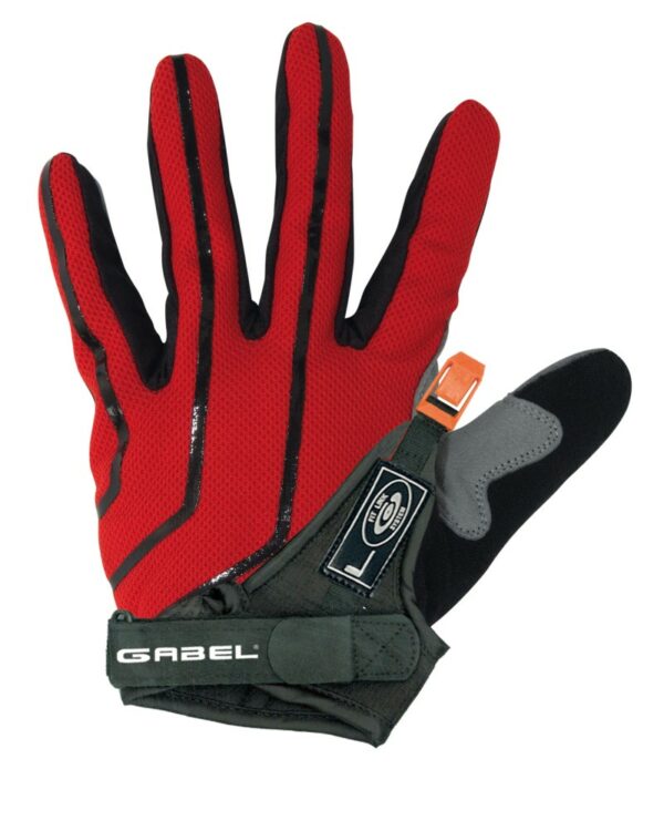 Gabel long finger NCS gloves in red and black