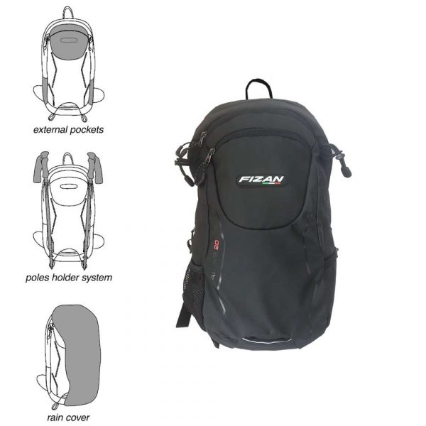 Fizan Active 20 Backpack, Black, Features