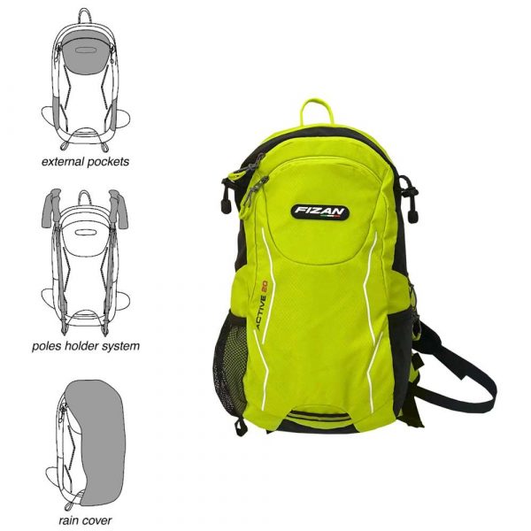Fizan Active 20 Backpack, Lime, Features