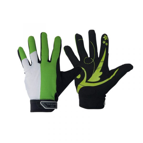 Gabel long finger gloves - green and black