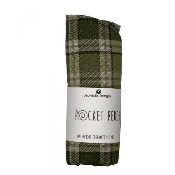Pocket Perch Waterproof Sit Mat in the popular Fern Tartan pattern