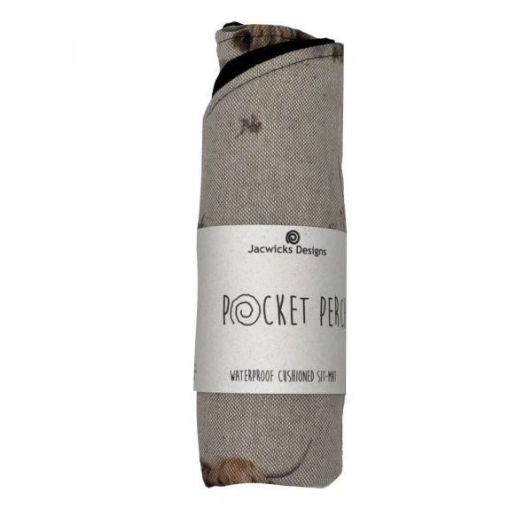 Pocket Perch Waterproof Sit Mat, with a lovely Highland 'Coo' design