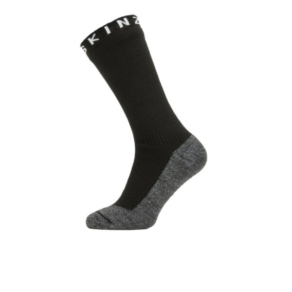 Sealskinz mid length soft touch sock in black with grey sole